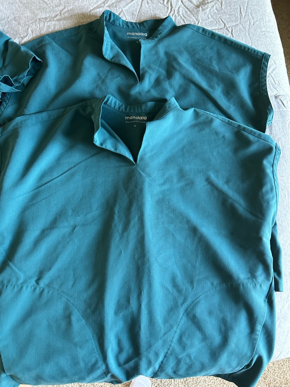 Set of 2 Mandala Caribbean Blue Scrub tops